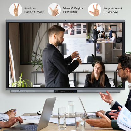 Shiarffe R9 Smart Board 65" 4K Touchscreen Display, Flagship Processor, Compatible with Google Play Store, All in One Computer Built-in AI Camera for Classroom Office Video Conference